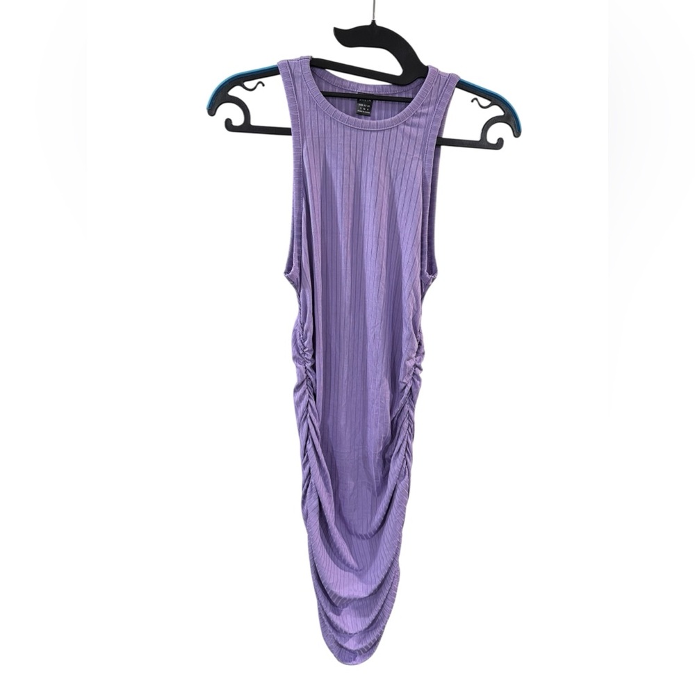 SHEIN Purple Sleeveless Ruched Long Dress